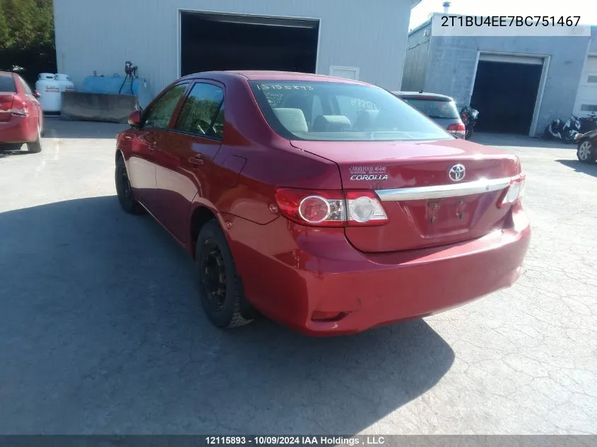 2011 Toyota Corolla S/Le VIN: 2T1BU4EE7BC751467 Lot: 12115893