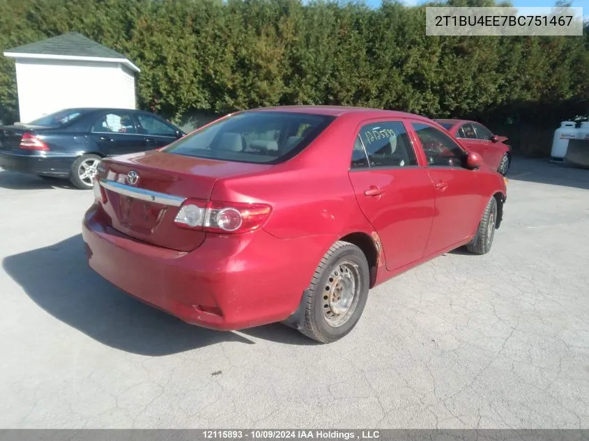 2T1BU4EE7BC751467 2011 Toyota Corolla S/Le