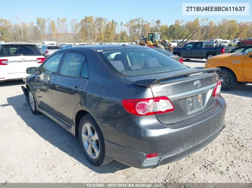 2011 Toyota Corolla S VIN: 2T1BU4EE8BC611637 Lot: 12131556