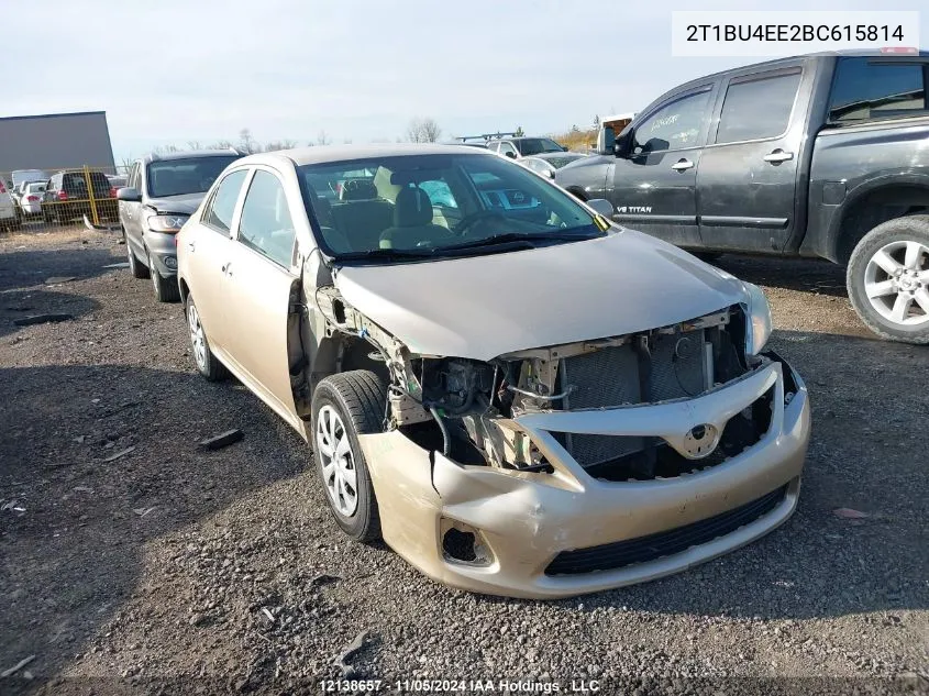 2011 Toyota Corolla Ce VIN: 2T1BU4EE2BC615814 Lot: 12138657