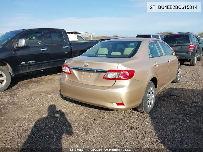 2011 Toyota Corolla Ce VIN: 2T1BU4EE2BC615814 Lot: 12138657