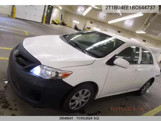 2011 Toyota Corolla S/Le VIN: 2T1BU4EE1BC644737 Lot: 30048641