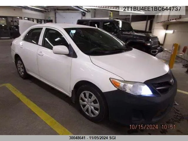 2011 Toyota Corolla S/Le VIN: 2T1BU4EE1BC644737 Lot: 30048641