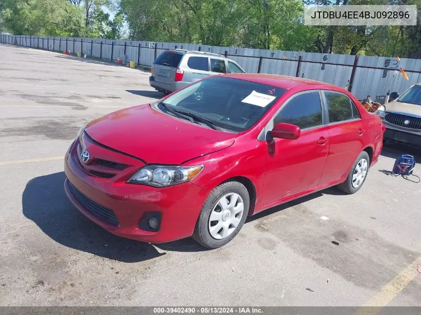 2011 Toyota Corolla Le VIN: JTDBU4EE4BJ092896 Lot: 39402490