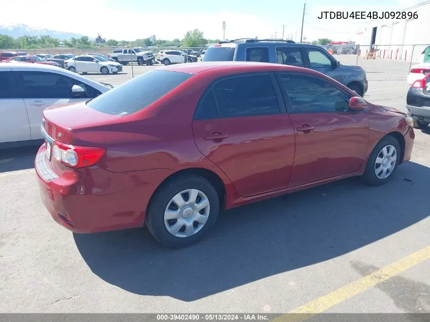 2011 Toyota Corolla Le VIN: JTDBU4EE4BJ092896 Lot: 39402490