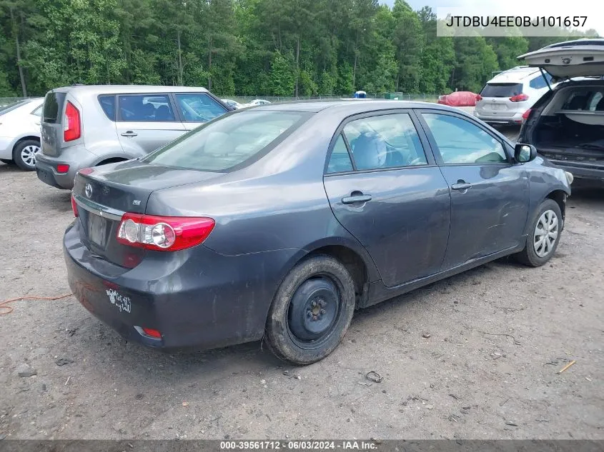 2011 Toyota Corolla Le VIN: JTDBU4EE0BJ101657 Lot: 39561712