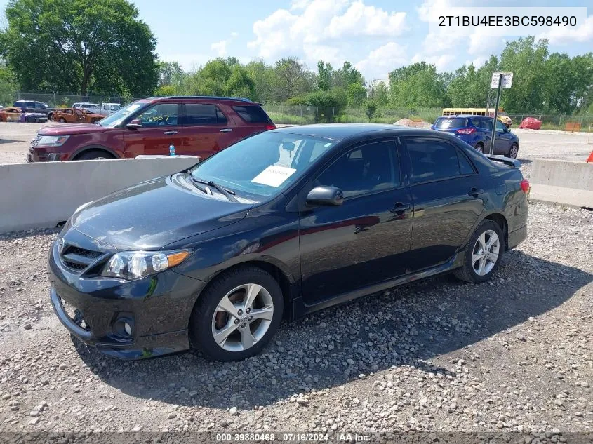 2011 Toyota Corolla S VIN: 2T1BU4EE3BC598490 Lot: 39880468