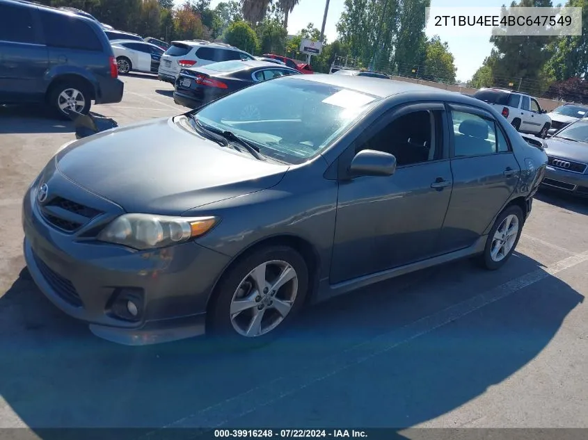 2011 Toyota Corolla S VIN: 2T1BU4EE4BC647549 Lot: 39916248