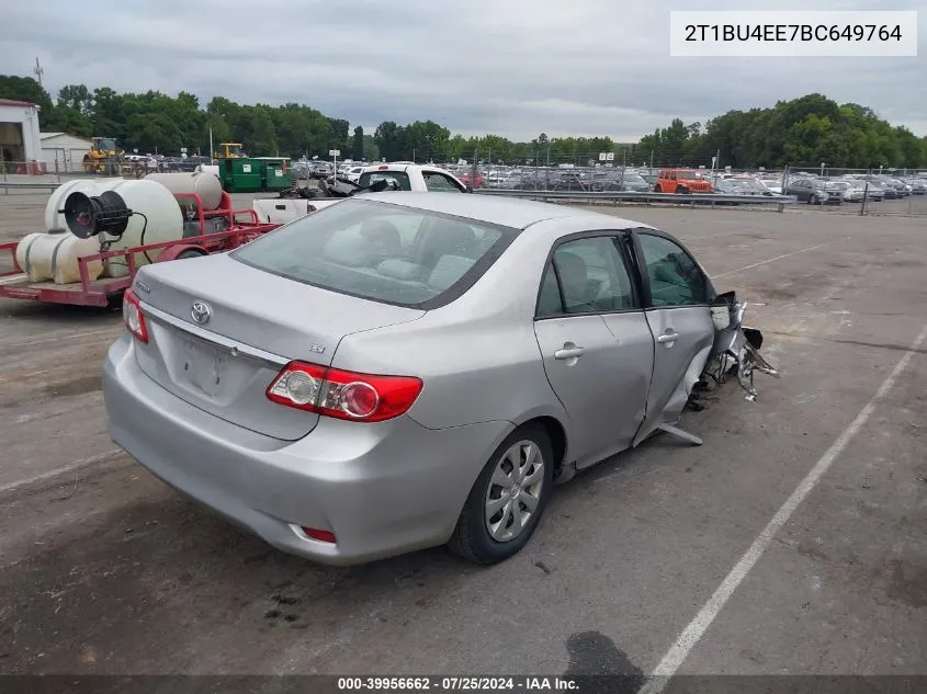 2011 Toyota Corolla Le VIN: 2T1BU4EE7BC649764 Lot: 39956662