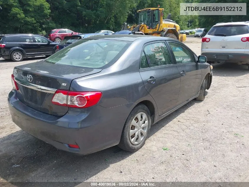 2011 Toyota Corolla Le VIN: JTDBU4EE6B9152212 Lot: 40019036