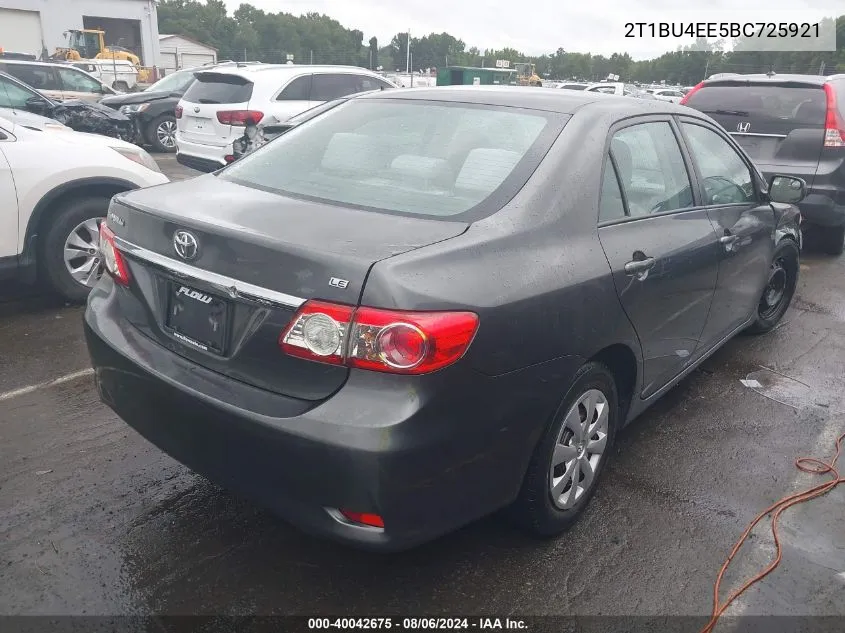 2011 Toyota Corolla Le VIN: 2T1BU4EE5BC725921 Lot: 40042675