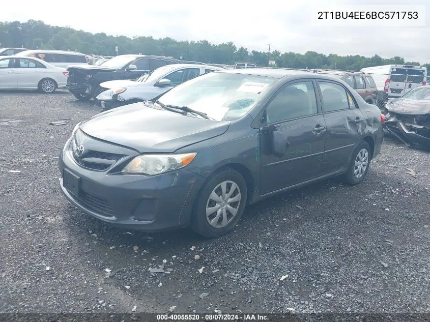 2011 Toyota Corolla Le VIN: 2T1BU4EE6BC571753 Lot: 40055520