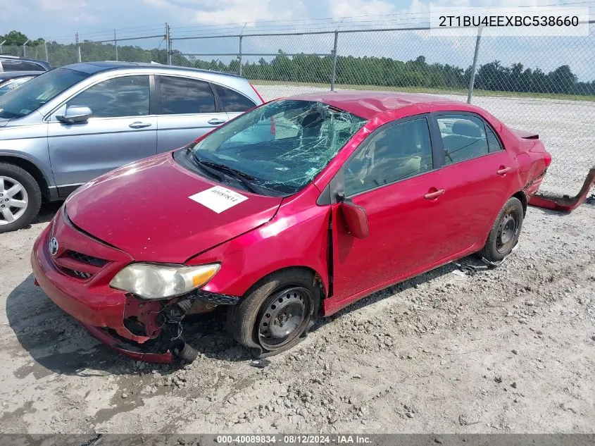 2011 Toyota Corolla Le VIN: 2T1BU4EEXBC538660 Lot: 40089834