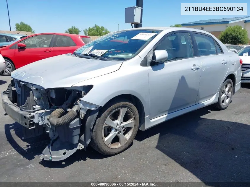 2011 Toyota Corolla S VIN: 2T1BU4EE3BC690134 Lot: 40090386