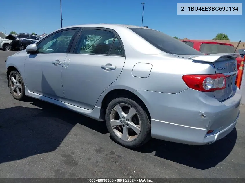 2011 Toyota Corolla S VIN: 2T1BU4EE3BC690134 Lot: 40090386