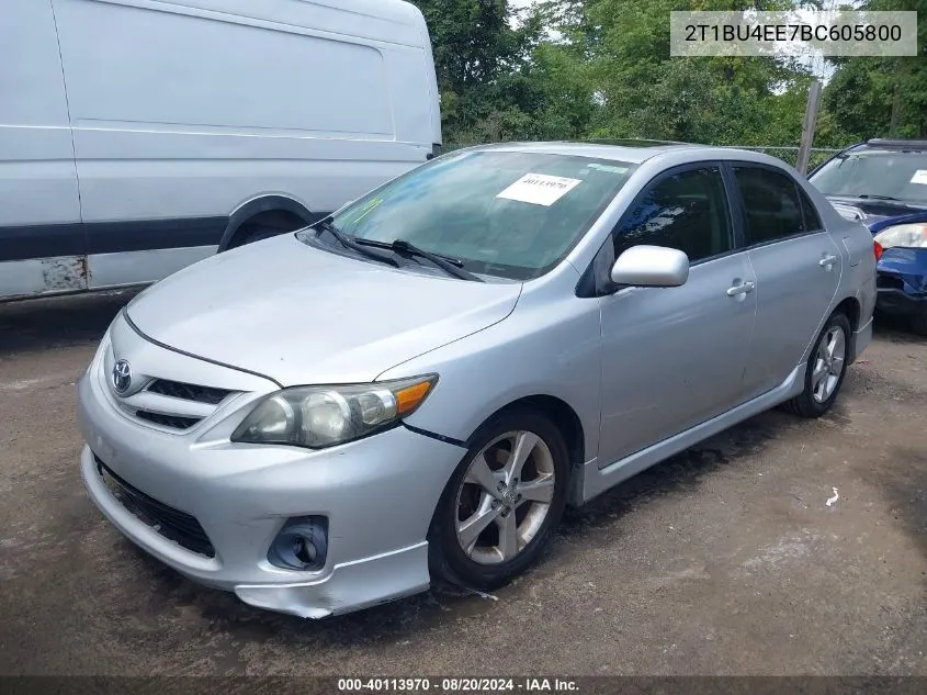 2011 Toyota Corolla S VIN: 2T1BU4EE7BC605800 Lot: 40113970