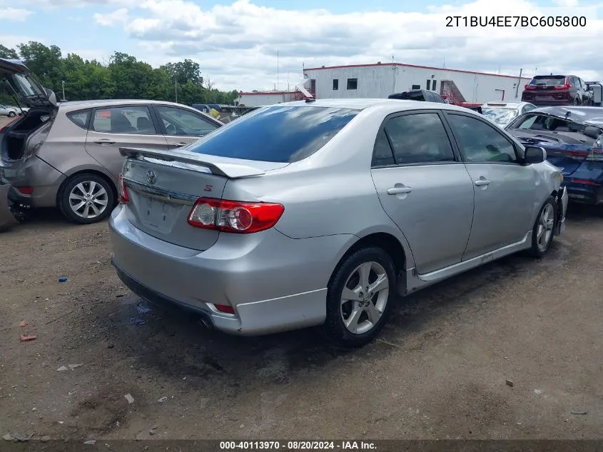 2011 Toyota Corolla S VIN: 2T1BU4EE7BC605800 Lot: 40113970