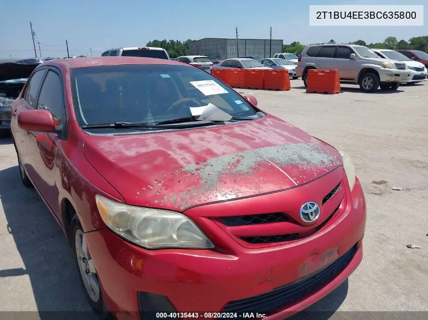 2011 Toyota Corolla Le VIN: 2T1BU4EE3BC635800 Lot: 40135443