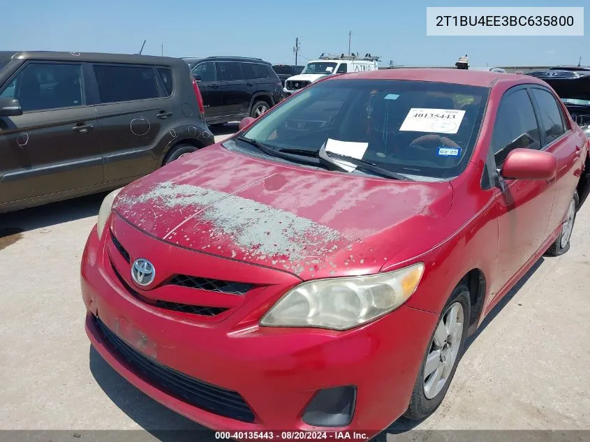 2011 Toyota Corolla Le VIN: 2T1BU4EE3BC635800 Lot: 40135443