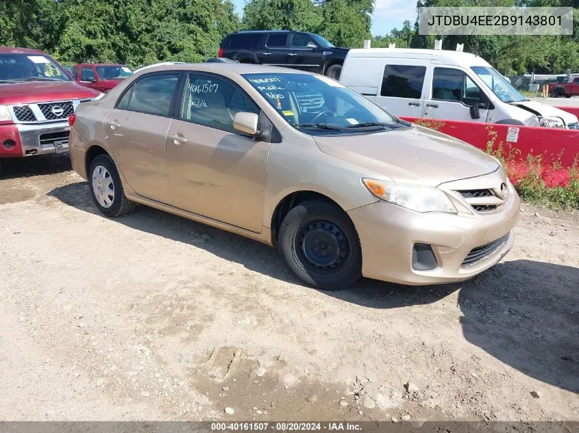 2011 Toyota Corolla Le VIN: JTDBU4EE2B9143801 Lot: 40161507