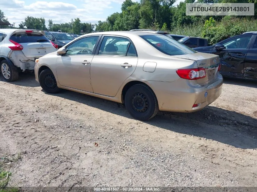 2011 Toyota Corolla Le VIN: JTDBU4EE2B9143801 Lot: 40161507