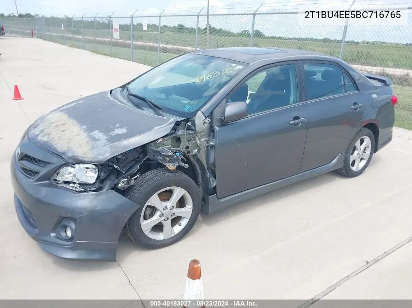 2011 Toyota Corolla S VIN: 2T1BU4EE5BC716765 Lot: 40183027