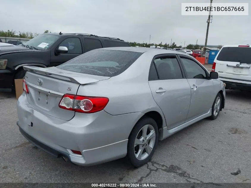 2011 Toyota Corolla S VIN: 2T1BU4EE1BC657665 Lot: 40215222