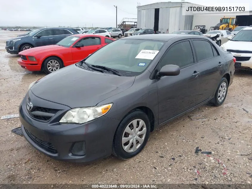 2011 Toyota Corolla Le VIN: JTDBU4EE9B9151703 Lot: 40223648