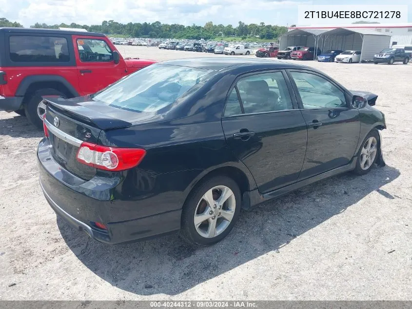 2011 Toyota Corolla S VIN: 2T1BU4EE8BC721278 Lot: 40244312