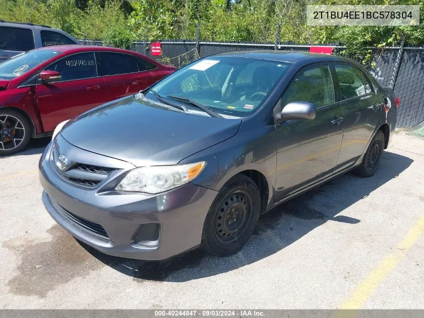 2011 Toyota Corolla Le VIN: 2T1BU4EE1BC578304 Lot: 40244847