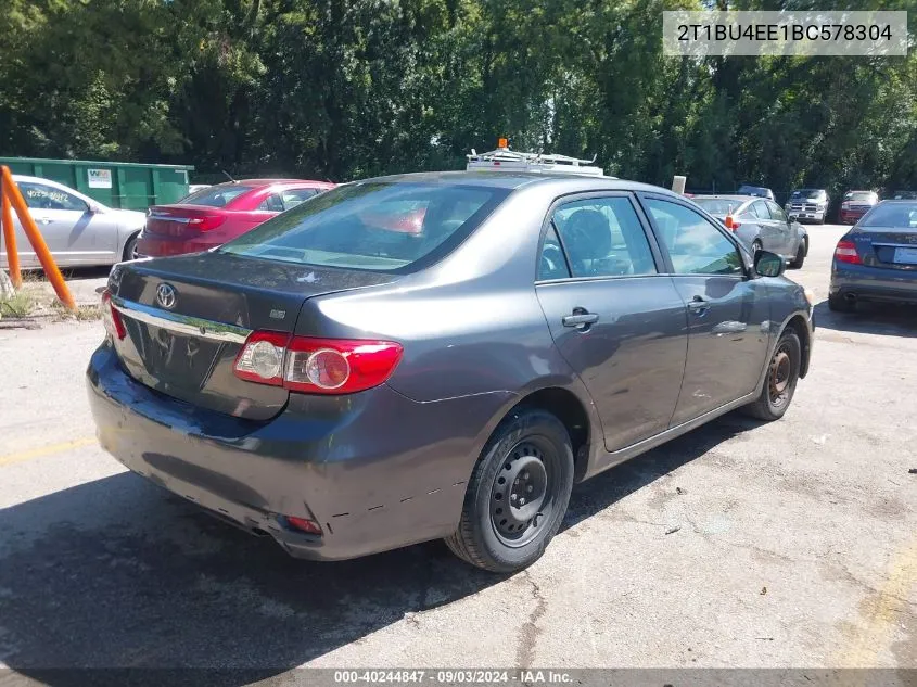 2011 Toyota Corolla Le VIN: 2T1BU4EE1BC578304 Lot: 40244847