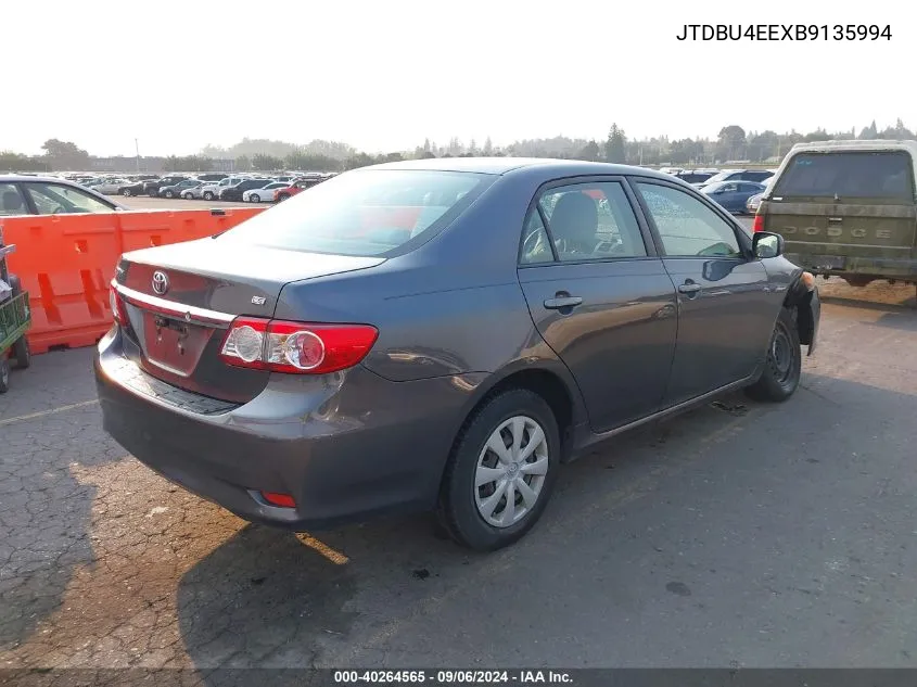 2011 Toyota Corolla Le VIN: JTDBU4EEXB9135994 Lot: 40264565