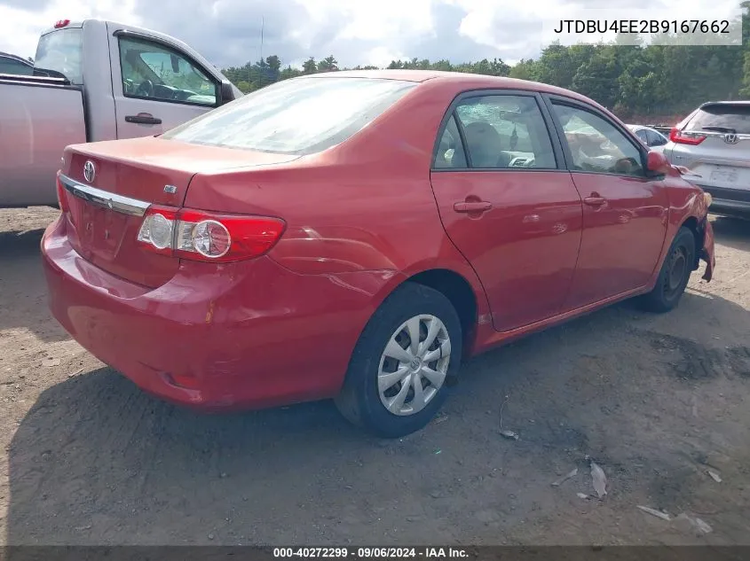 2011 Toyota Corolla Le VIN: JTDBU4EE2B9167662 Lot: 40272299