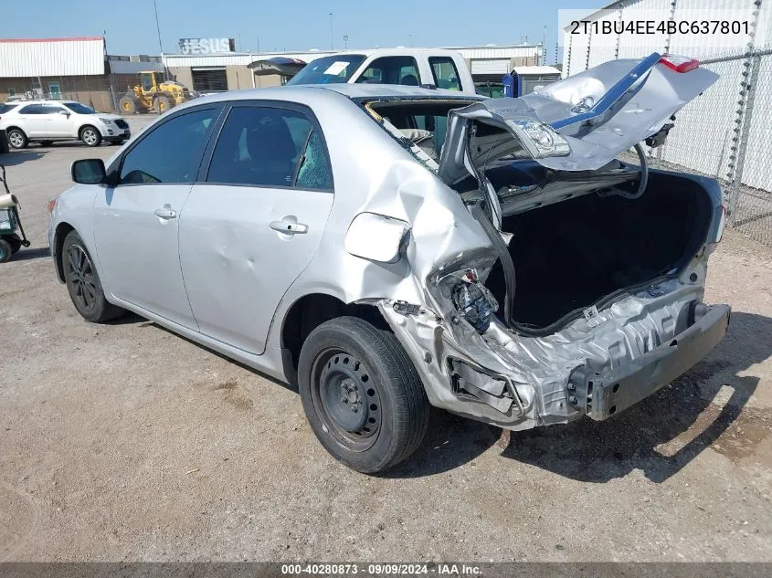 2011 Toyota Corolla Le VIN: 2T1BU4EE4BC637801 Lot: 40280873