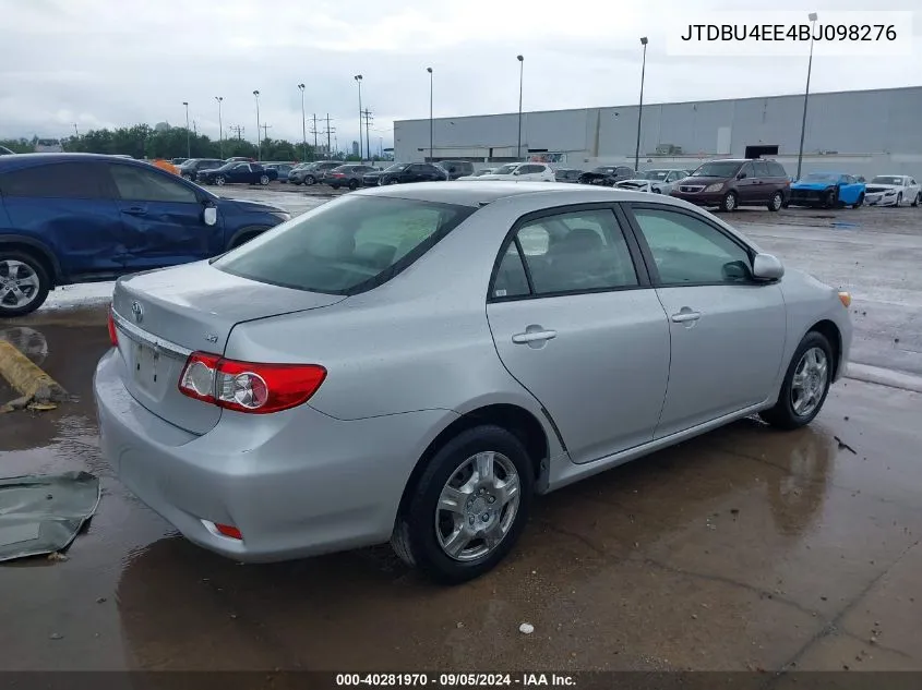 2011 Toyota Corolla Le VIN: JTDBU4EE4BJ098276 Lot: 40281970