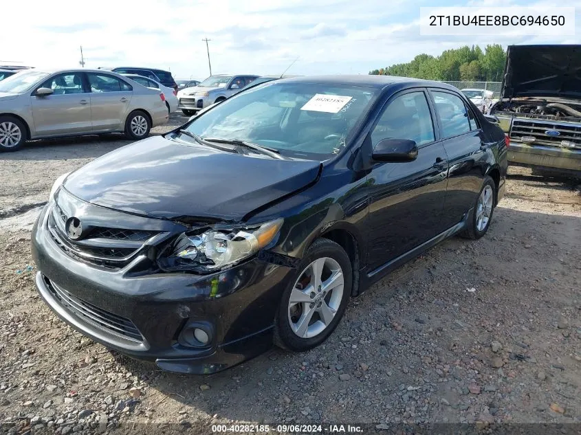 2011 Toyota Corolla S VIN: 2T1BU4EE8BC694650 Lot: 40282185