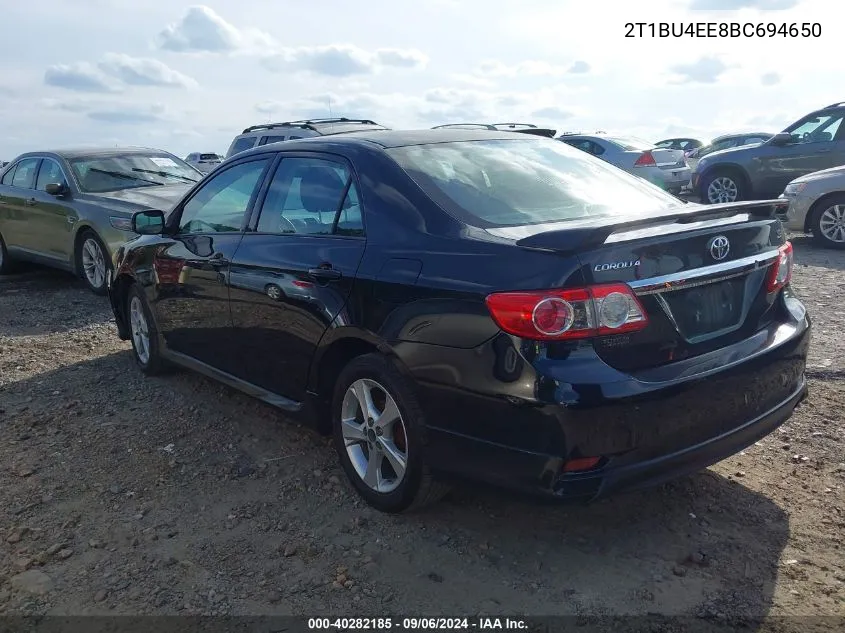 2011 Toyota Corolla S VIN: 2T1BU4EE8BC694650 Lot: 40282185