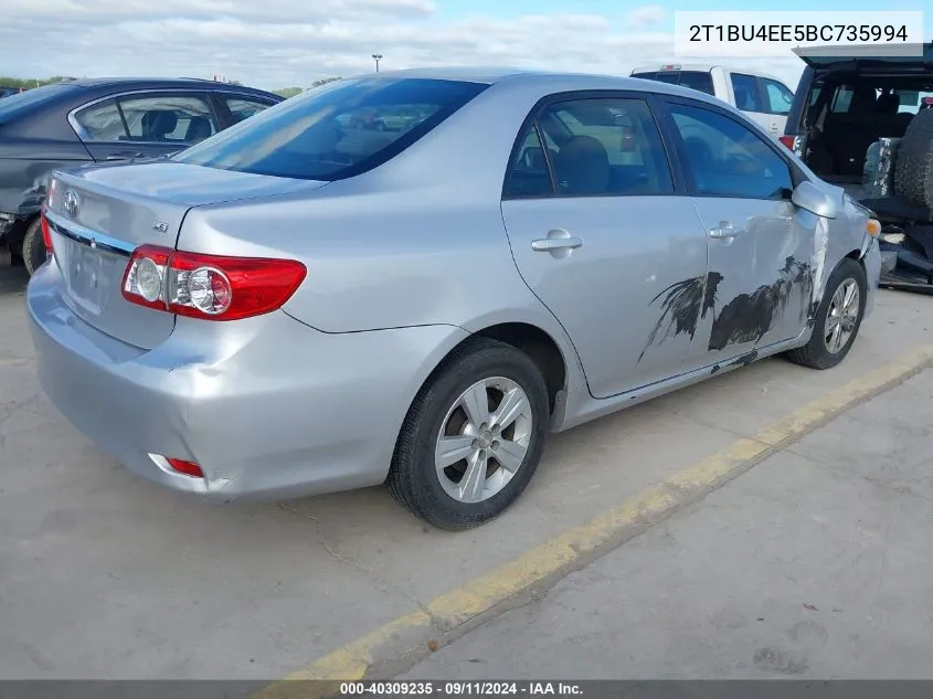 2011 Toyota Corolla Le VIN: 2T1BU4EE5BC735994 Lot: 40309235