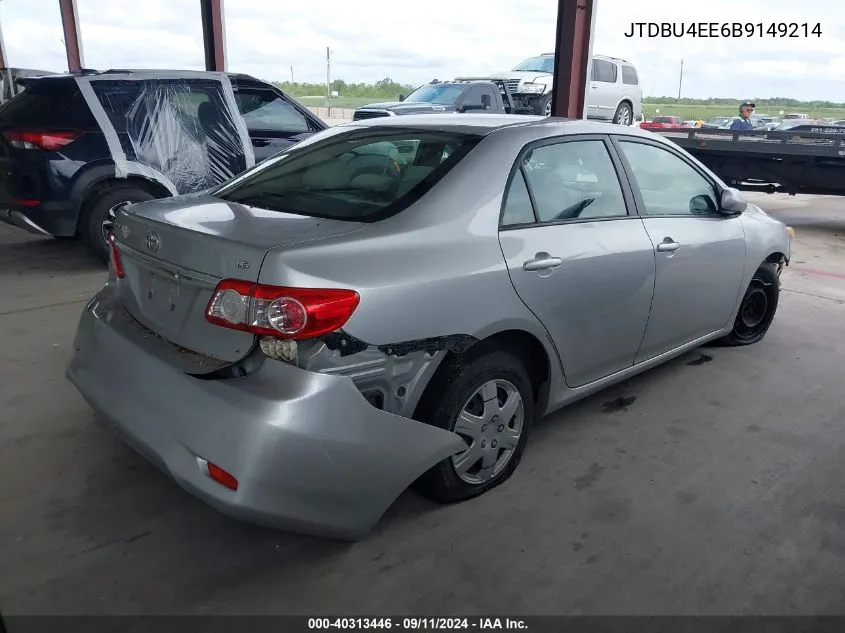 2011 Toyota Corolla Le VIN: JTDBU4EE6B9149214 Lot: 40313446