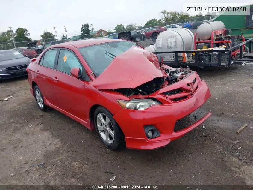 2011 Toyota Corolla S VIN: 2T1BU4EE3BC610248 Lot: 40315200