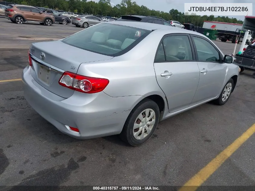 2011 Toyota Corolla Le VIN: JTDBU4EE7BJ102286 Lot: 40315757