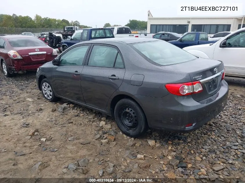 2011 Toyota Corolla Le VIN: 2T1BU4EEXBC727101 Lot: 40318634