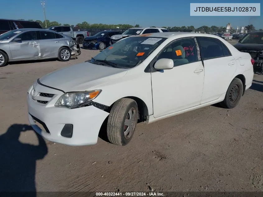 2011 Toyota Corolla Le VIN: JTDBU4EE5BJ102870 Lot: 40322441