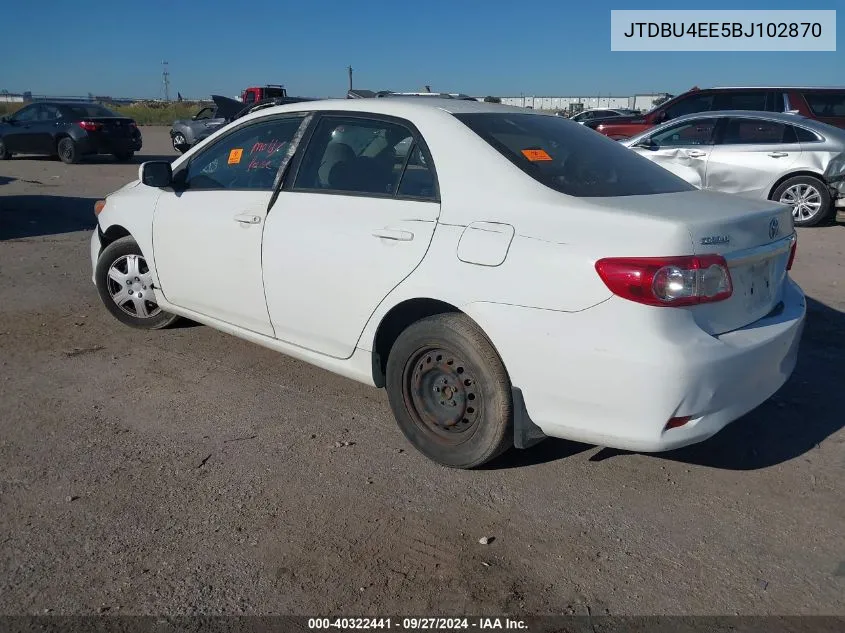 2011 Toyota Corolla Le VIN: JTDBU4EE5BJ102870 Lot: 40322441