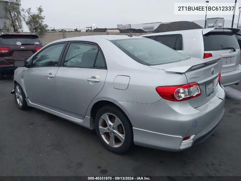 2011 Toyota Corolla S VIN: 2T1BU4EE1BC612337 Lot: 40331870