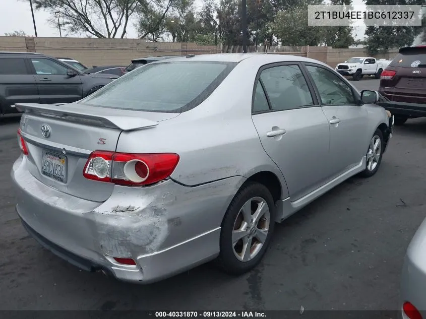 2011 Toyota Corolla S VIN: 2T1BU4EE1BC612337 Lot: 40331870