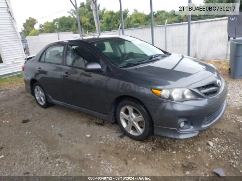 2011 Toyota Corolla S VIN: 2T1BU4EE0BC730217 Lot: 40348752