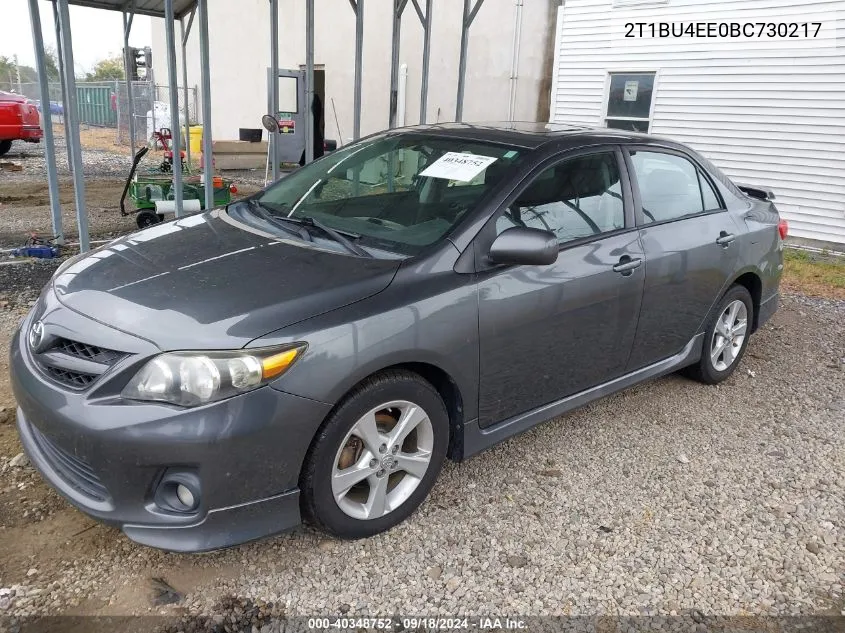 2011 Toyota Corolla S VIN: 2T1BU4EE0BC730217 Lot: 40348752