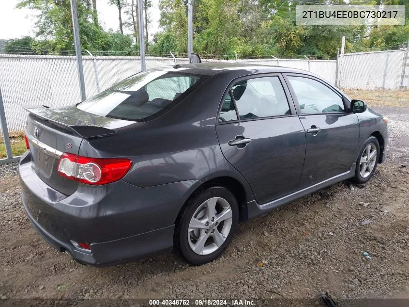 2011 Toyota Corolla S VIN: 2T1BU4EE0BC730217 Lot: 40348752