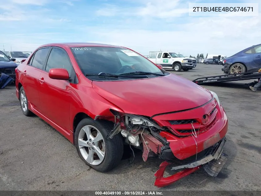 2011 Toyota Corolla S VIN: 2T1BU4EE4BC674671 Lot: 40349100